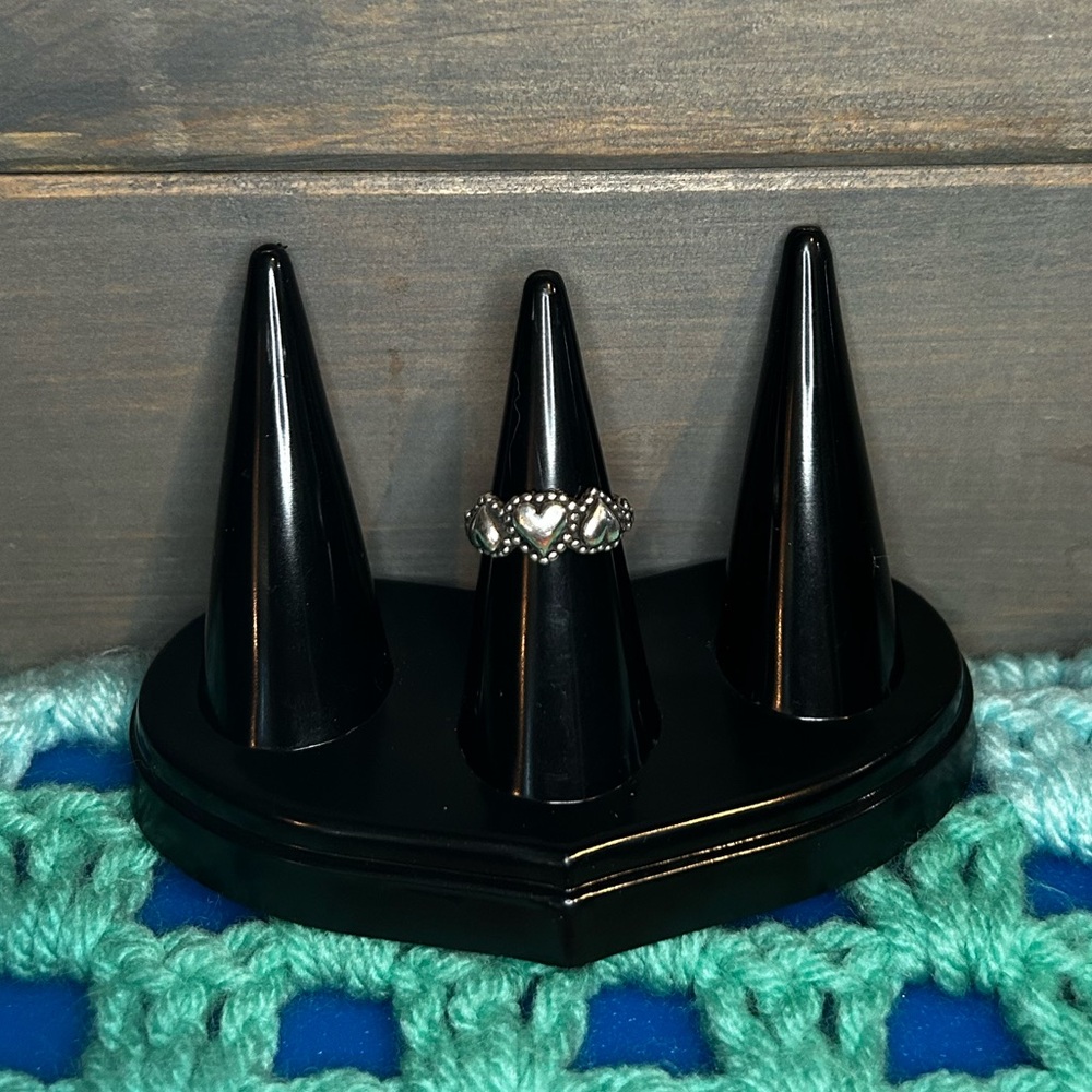 Sterling Silver Triple Heart Ring